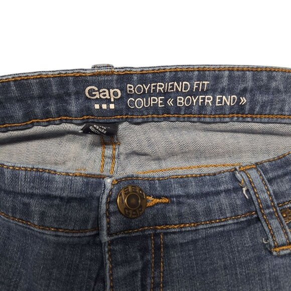 GAP Jeans Boyfriend Fit Blue Distressed Womens Plus Size 16 Low Rise - Picture 3 of 10